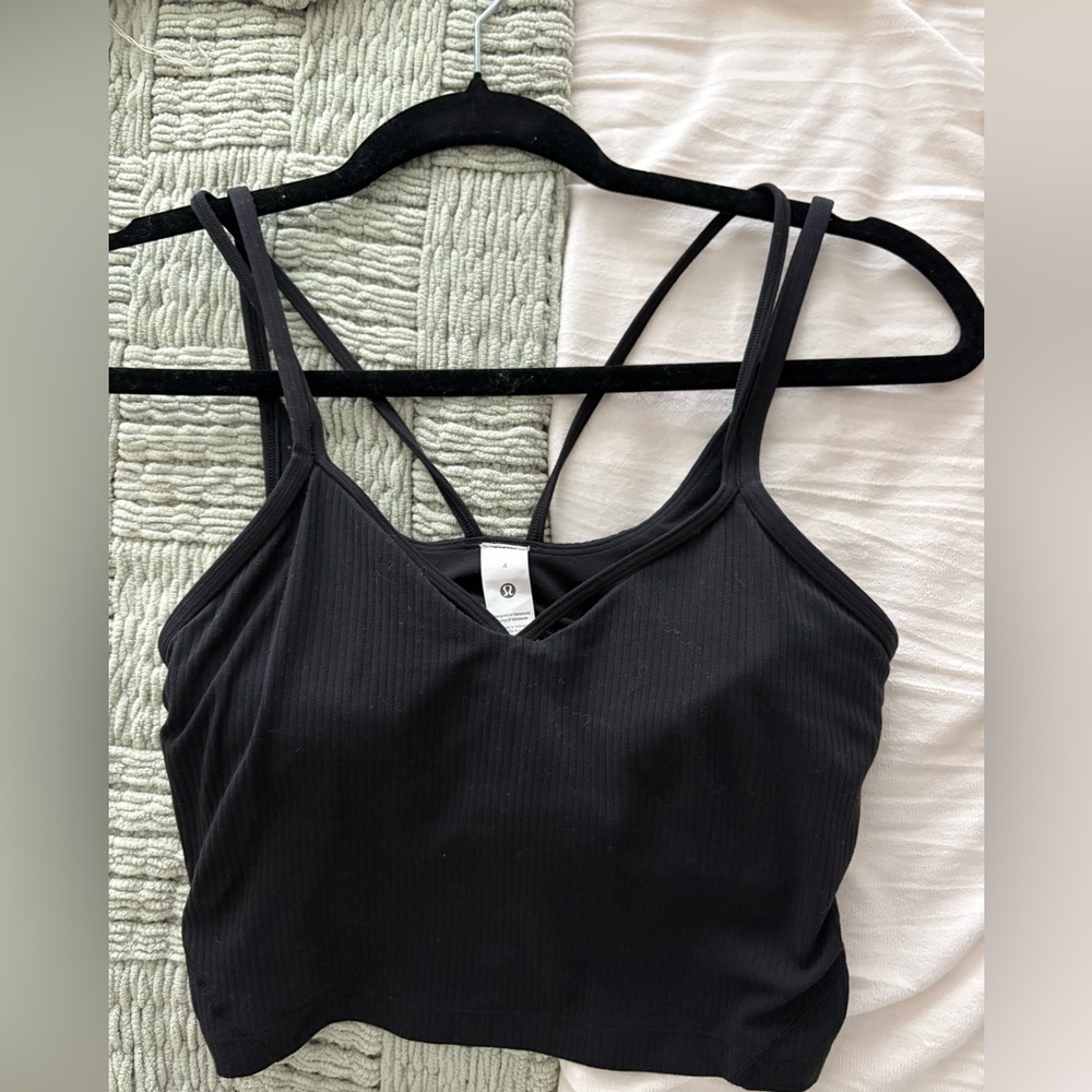 lululemon black ribbed double-strap tank